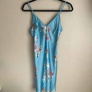 Pitaya Blue Satin Slip Dress